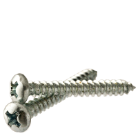 #8-15 x 3/8" Self-Tapping Screws, Slotted Pan Head, Type A, Zinc Cr+3, Full Thread, Qty 100