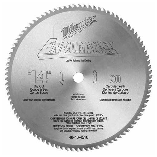 Milwaukee 48-40-4510 14 in. 90 Tooth Dry Cut Carbide Tipped Circular Saw Blade