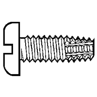 1/4"-20 x 1" Thread-Cutting Screws, Slotted Pan Head, Type F, Full Thread, Zinc Cr+3, Qty 100