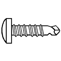 #8-18 x 3/4" Self-Drilling Screws, Indent Hex Washer Head HWH, TEKS/2, Zinc Cr+3, Qty 100