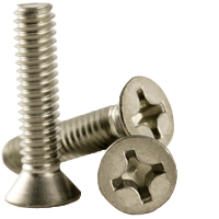 #6-32 x 3/8" Machine Screws, Phillips Flat Head, 18-8 Stainless Steel A2, Full Thread, Coarse (UNC), Qty 1000