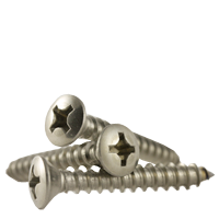#6 x 1 3/4" Self-Tapping Screws, Phillips Oval Head, Type A, 18-8 Stainless Steel, Full Thread, Qty 500