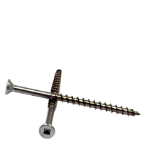 #8-8 x 3"/2" Drywall Screws (Wood & Deck), Square Drive Flat Head, Type 17, 18-8 Stainless Steel, 4 Nibs, Qty 500