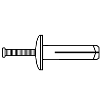 1/4" x 3" Nylon Nail Anchor, Mushroom Head, Qty 100