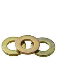 1" SAE Flat Washers, Extra Heavy, Zinc-Yellow Cr+6, Medium Carbon Steel, Made in USA, Qty 50