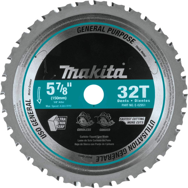 Makita E-02951 5-7/8" 32T Carbide-Tip Saw Blade Metal/Gen Purp (50 EA)