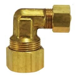 AMC 00085-1008 90 deg Reducing Elbow, 5/8 in Compression x 1/2 in Compression, Brass