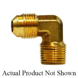 AMC 04049-0404 90 deg Elbow, 1/4 in SAE 45 deg Male Flared x 1/4 in Male NPTF, Brass