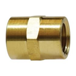 AMC 06103-02-003 Pipe Coupling, 1/8 in FNPTF x 1/8 in FNPTF, 3/4 in, Brass, Nickel-Plated