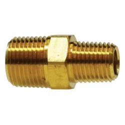 AMC 06123-1208 Reducing Hex Nipple, 3/4 in MPT x 1/2 in MPT, 1-1/2 in, Brass