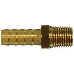 AMC 07001-0604-001 Rigid Adapter, 3/8 in Hose Barbed x 1/4 in MNPTF, Brass