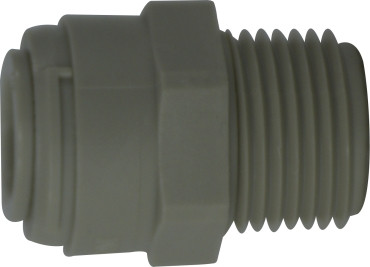 Midland Metal 20147P Adapter, 5/8 in Push-In Tube x 1/2 in MNPTF, Polypropylene