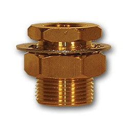 Mid-America Fittings 207ACBH-16 Bulkhead Anchor Frame Coupling, 1 in FNPTF x 1 in FNPTF, Brass