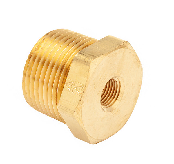 Mid-America Fittings 23232X2 Hex Bushing, 3/4 in MPT x 1/8 in FPT, 0.94 in, Brass