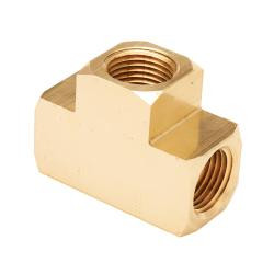 Mid-America Fittings 23700X4X2 Reducing Union Tee, 1/4 in NPTF x 1/4 in NPTF x 1/8 in NPTF, Brass