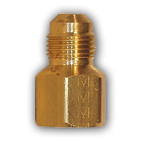 Mid-America Fittings 246X6X6 Adapter, 3/8 in SAE 45 deg Male Flared x 3/8 in FNPTF, Brass