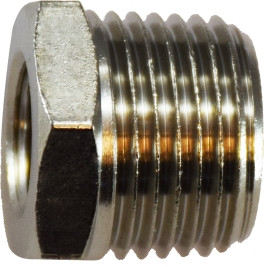 Midland Metal 28873 Hex Bushings, BSPT/BSPP Fittings, 1/4M Bspt x1/8F Bspp N-Pltd Bush, Brass Fittings