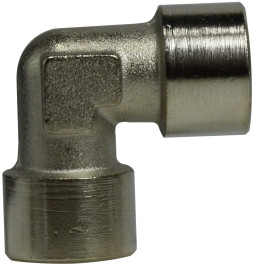 Midland Metal 28919 90 Deg Female Elbows, BSPT/BSPP Fittings, 3/8 x 3/8 Female Bspp N-Pltd Elb, Brass Fittings