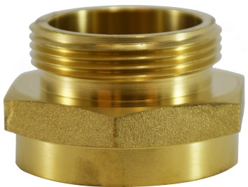 Midland Metal 444024 Hex Adapter, 1-1/2 in FNPSH x 1-1/2 in MNST, Brass