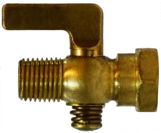 Midland Metal 46376 MIP x FIP Lever Hex, Air Cocks, 1/4Mip x Fip Lever Hndl Air Cock, Brass Fittings