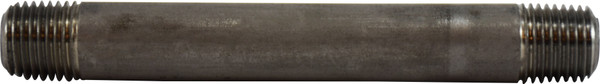 Midland Metal 51026 Seamless Pipe Nipple, 1/4 in MPT x 1/4 in MPT, 4 in L, Stainless Steel, SCH 80 Schedule