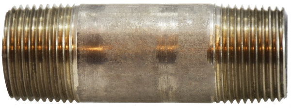 Midland Metal 51090 Seamless Pipe Nipple, 3/4 in MPT x 3/4 in MPT, 6 in L, Stainless Steel, SCH 80 Schedule