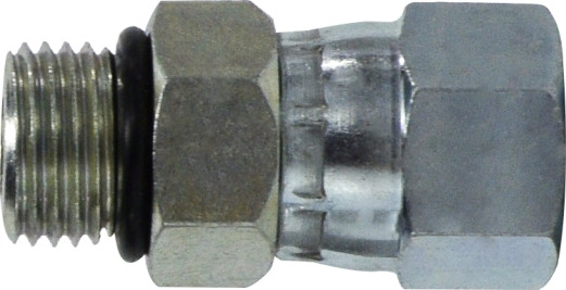 Midland Metal 6402O68 Swivel Adapter, 3/8 in Male ORB x 1/2 in 37 deg JIC, Steel