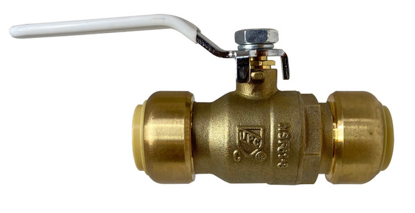 Midland Metal 943750LF Ball Valve, 1/2 in Nominal, Push-Fit x Push-Fit, 200 psi CWP Pressure, Brass Body