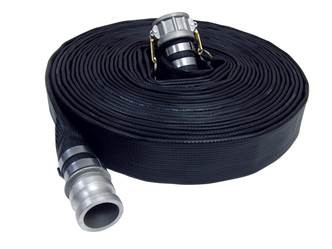 Midland Metal DURFL-400-CASSP Duraflex Rubber Layflat Assembly, SUCTION AND DISCHARGE, 4 Duraflex + C-E Camlock Pre- 50' Roll, Buchanan Hose