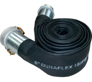 Midland Metal DURFL-400-CCASSP Duraflex Rubber Layflat Assembly, SUCTION AND DISCHARGE, 4 Duraflex Crimp Ce Cam Preassd 50' Roll, Buchanan Hose
