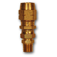 Midland Metal HE68S-64 Hose End - Swivel Connector, MAF AIR BRAKE, 3/8x1/4 He Connector W/ Adaptr, MAF/USA Brass Fittings