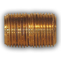 Mid-America Fittings LF112-4 Close Nipple, 1/4 in MPT x 1/4 in MPT, 0.88 in, Brass