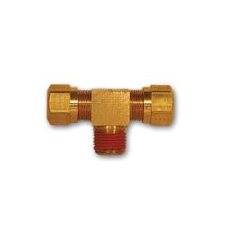 Mid-America Fittings NT72-866VS Branch Tee with Vibraseal, 1/2 in Tube OD x 3/8 in Tube OD x 3/8 in MNPTF, Brass