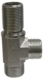 Midland Metal SS2605-06-04-06 JIC Male Run Tee, JIC 37 Flare Fittings, 316 -6Mj x -4Mnpt x -6Mj, Stainless Steel Adapters