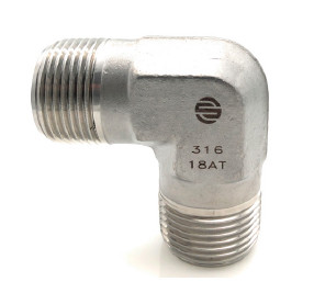 Stainless Adapters SS5500-12-12 90 deg Elbow, 3/4 in MNPT x 3/4 in MNPT, Stainless Steel