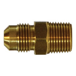 Midland Metal 10262L Adapter, 3/8 in Male SAE 45 deg Flared x 1/8 in MPT, Brass
