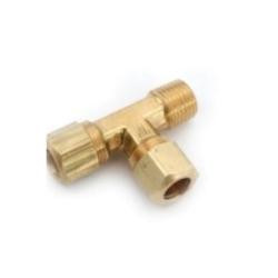 AMC 700071-0806 Run Tee, 1/2 in Compression x 1/2 in Compression x 3/8 in Male NPTF, Brass