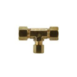 AMC 700084-040406 Reducing Tee, 1/4 in Compression x 1/4 in Compression x 3/8 in Compression, Brass