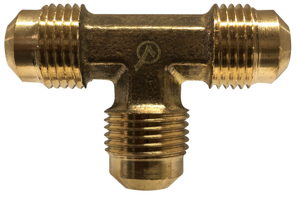 AMC 704044-04 Union Tee, 1/4 in 45 deg Flared x 1/4 in 45 deg Flared x 1/4 in 45 deg Flared, Brass