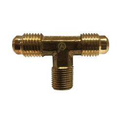 AMC 704045-0608 Branch Tee, 3/8 in 45 deg Flared x 3/8 in 45 deg Flared x 1/2 in MIP, Brass