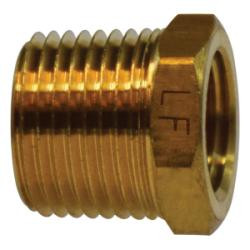 AMC 706110-1604 Hex Bushing, 1 in MPT x 1/4 in FPT, Brass