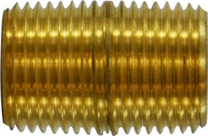 AMC 706112-06 Nipple, 3/8 in MPT x 3/8 in MPT, Close, Brass