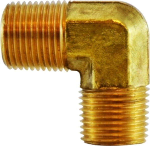 AMC 706130-04 90 deg Barstock Elbow, 1/4 in MIP x 1/4 in MIP, Brass