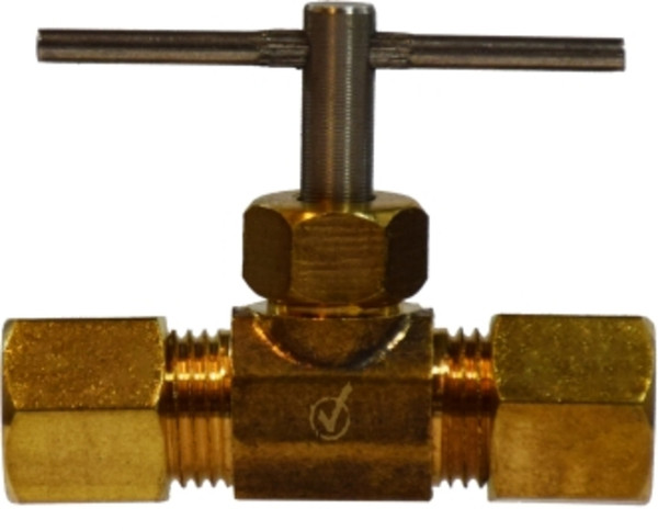 AMC 709106-05 Needle Valve, 5/16 in Nominal, Compression, Brass Body