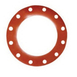 Midland Metal 988406 Full Face Gasket, 8 in ID, Rubber, Red