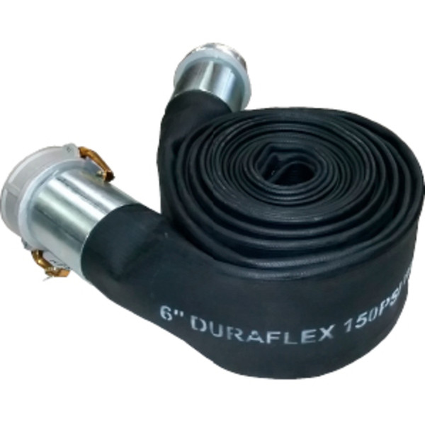Midland Metal DURFL-200-CCASSP Duraflex Rubber Layflat Assembly, SUCTION AND DISCHARGE, 2" Duraflex Crimp C/E Cam Assy 50' Roll, Buchanan Hose