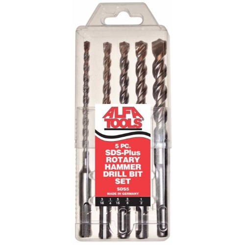 Alfa Tools SDS5 5pc SDS-Plus Hammer Drill Bit Set
