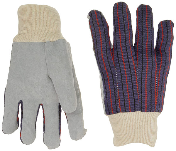 Mcr Safety 1040 Clute Pattern Leather Palm Glove Knit Wrist (12 Pairs)