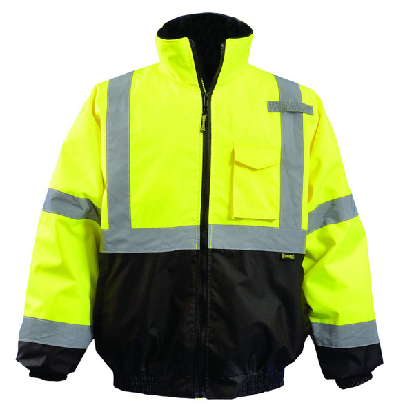 Occunomix LUX-350-JB-BYXL Quilted 2-In-1 Blk Bottom Bomber Yel XL Cl 3