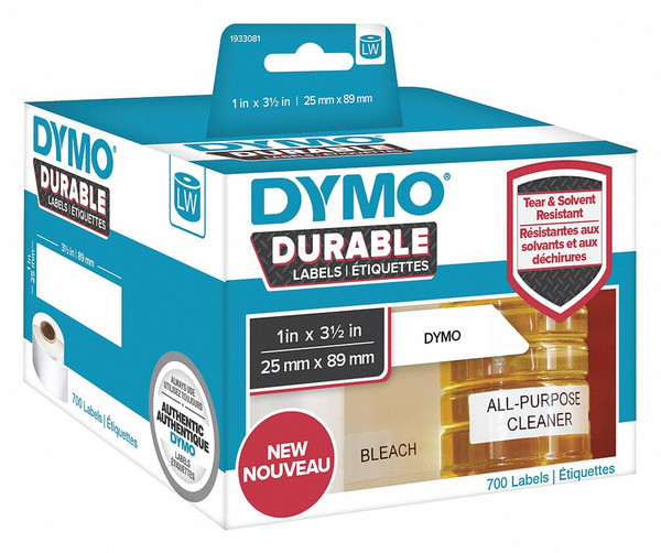 Dymo 1933081 Dymo Lw Durable 1" X 3-1/2" (25 mm  X 89 mm ) White (6 EA)
